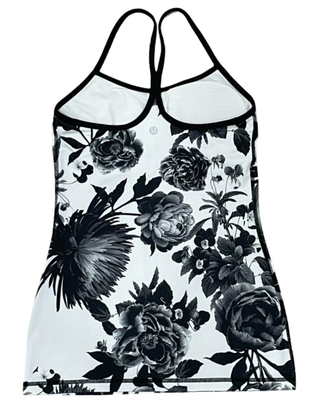 Lululemon Power Y Tank Luon Size 4 Brisk Bloom Black White / Black W1E56S - Picture 8 of 10